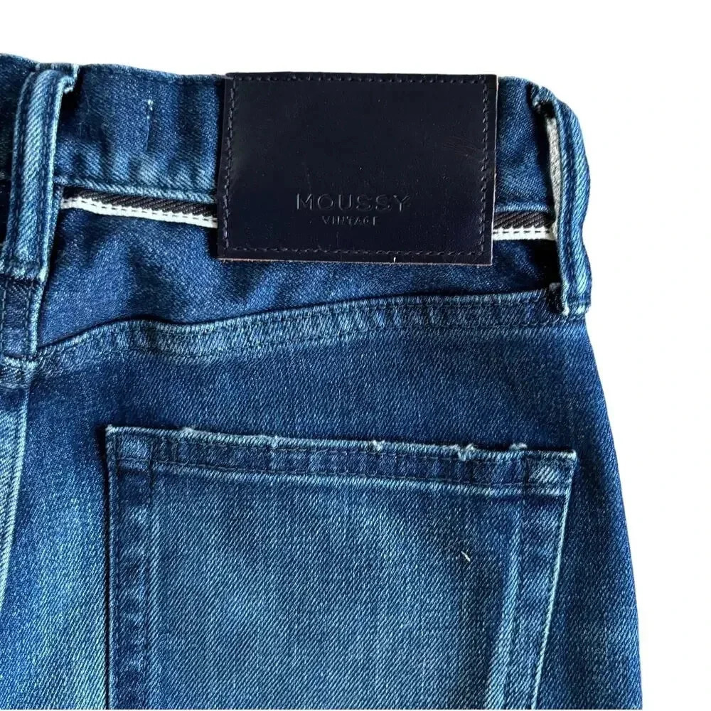 Moussy Vintage Emma Cropped Flare Jeans in Dark Wash Size 25 - Picture 6 of 8